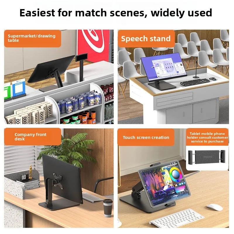 11.6/15.6/21.5/32inch Desktop Adjustable Angle Computer Monitor Stand Aluminum Alloy Foldable Portable Desk Monitor Riser Stand view 5