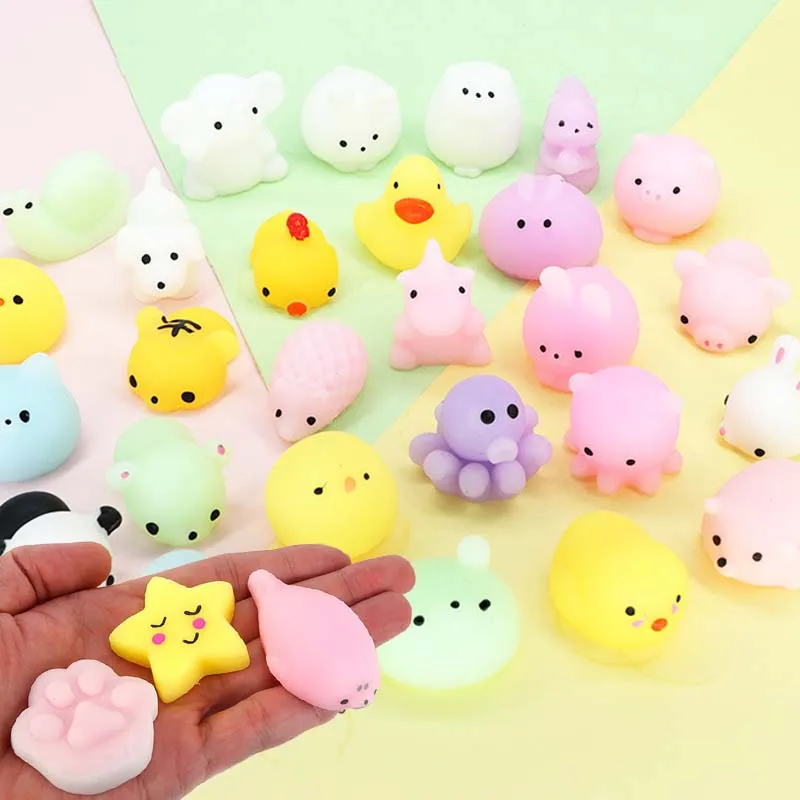 5/10/20 piezas Mini lindo suave Squishy Fidget juguete niños Kawaii Mochi gato Anti estrés sensorial apretar regalo de Navidad TMZ