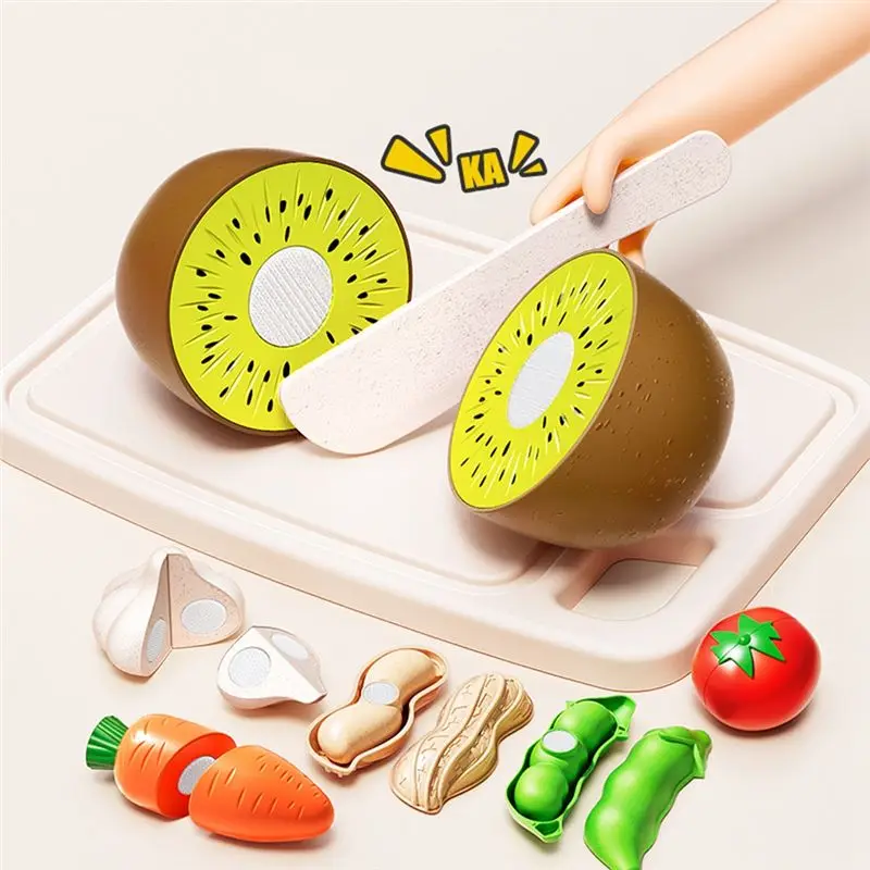 A63t-play comida crianças frutas vegetais corte 25 pçs conjunto educacional role play cozinha fingir para meninas de 3 anos de idade