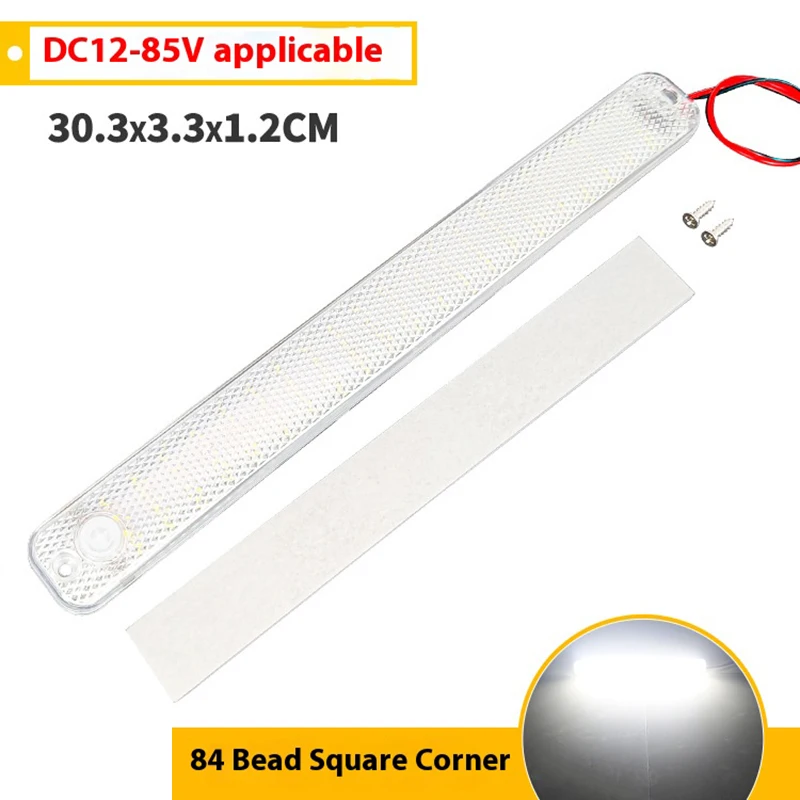 Car Interior Led LED 12-85V Compartment Light Light Bar White Light Switch Panel Light Car Interior Reading Lamp