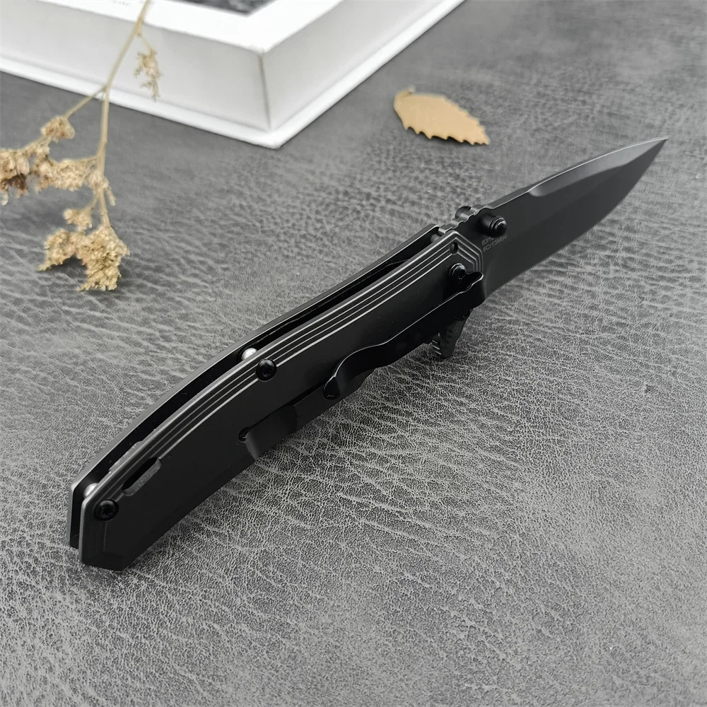 KS 8310 Pocket Folding Knife 8Cr13Mov Blade 420 Steel Inlay Charcoal Fiber Handle Outdoor Camping Knife Tactical Military Tools