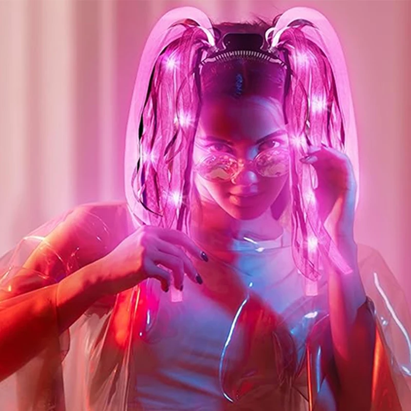 Leuchtende Katzenohren-Stirnbänder zum Geburtstag, LED-Haarband, fluoreszierende Partyartikel, Bar-Leucht-Stirnband, Mädchen- und Damen-Kopfaccessoires – Detail 14