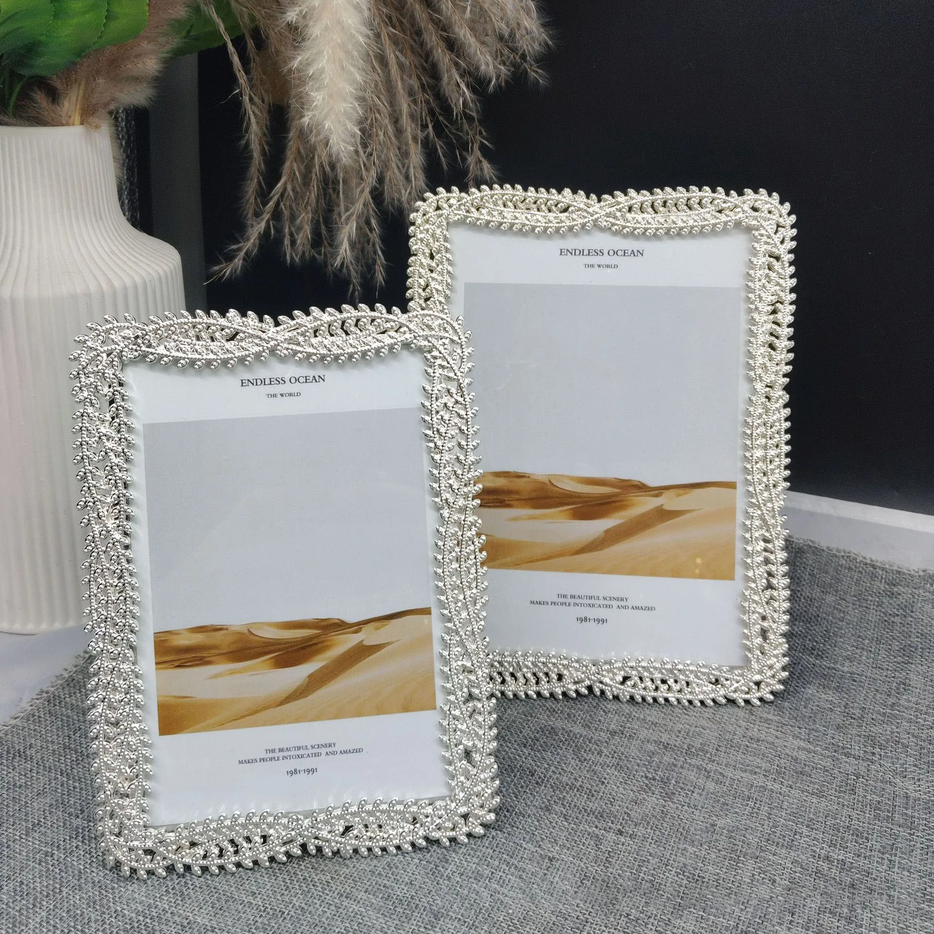 Bingkai Foto Logam Perak 6/7 i - Bamboo Photo Frame ulasan dan harga
