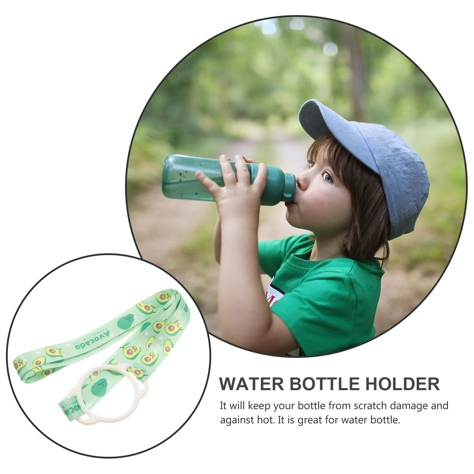 

Water Bottle Strap Pink Strawberry Portable Insulated Cup Adjustable Carrier Beverage Sling Backpack strap rope lanyard bottle