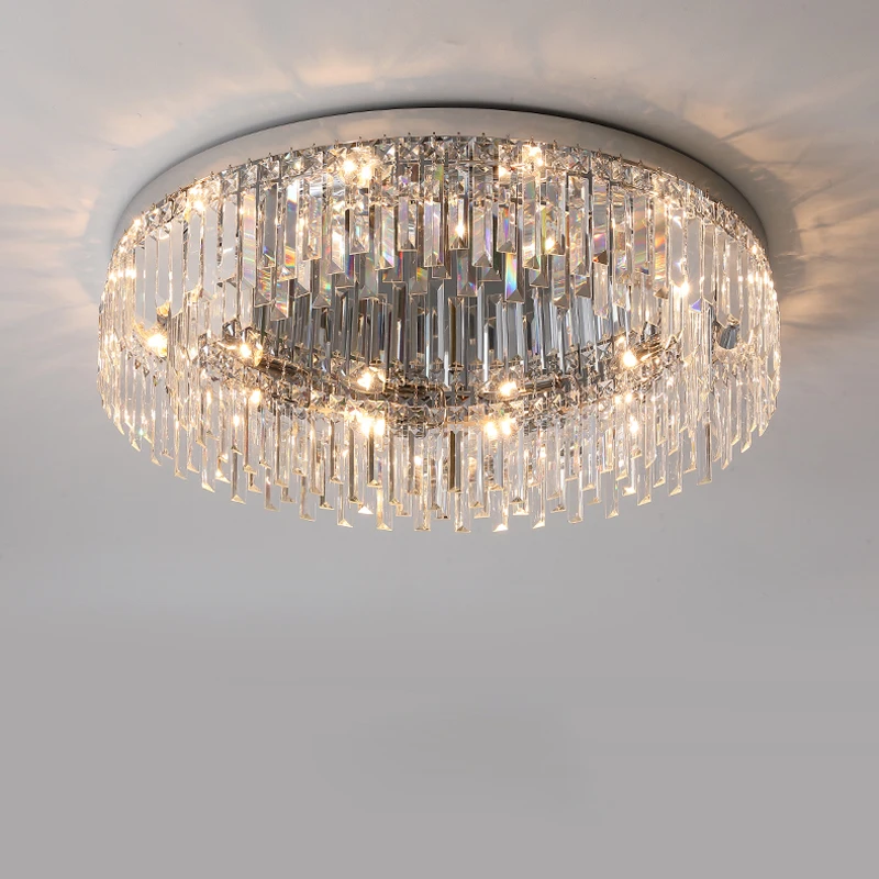 Silver Gold Clear Crystal LED Modern Dimmable Ceiling Chandelier Lamparas De Techo Ceiling Lights.Ceiling Lamp For Living Room