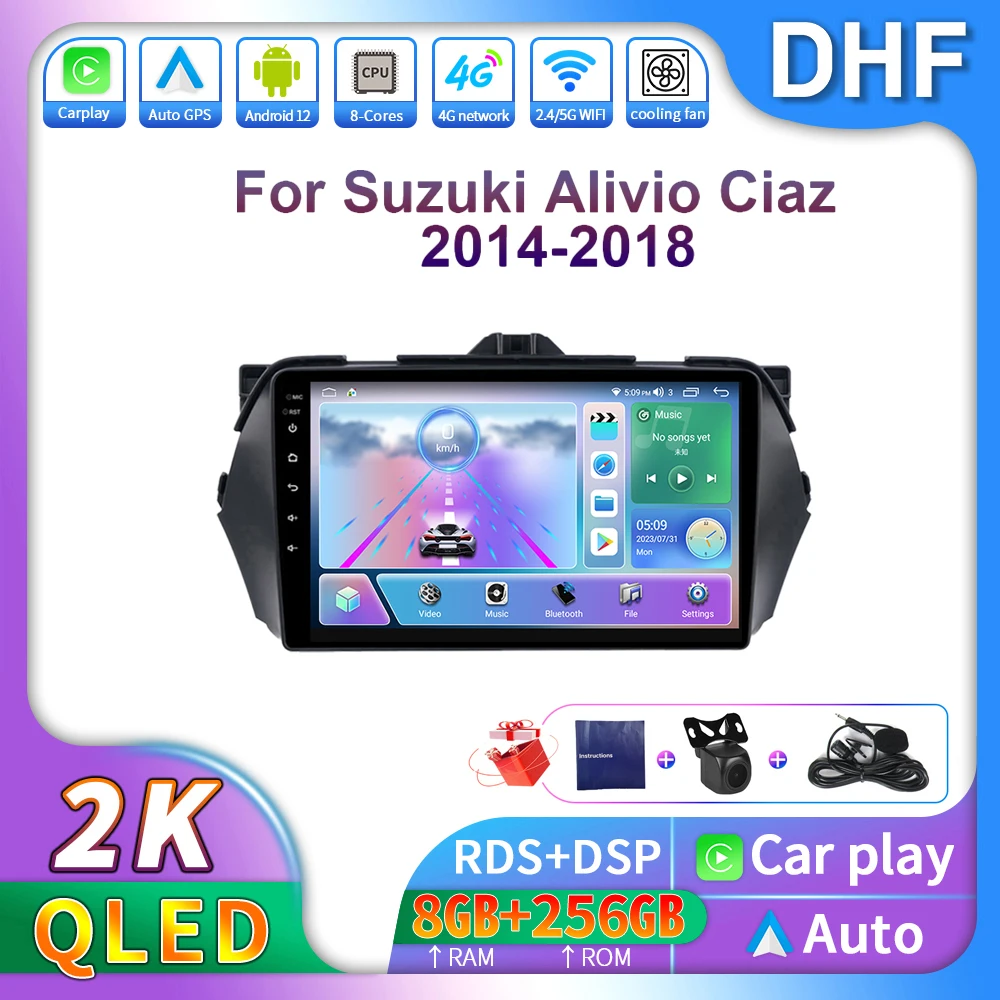 

DHF Android 13 Wireless Auto Carplay For Suzuki Alivio Ciaz 2014 - 2019 Car Radio Navigation GPS 2 Din Multimedia Player Stereo