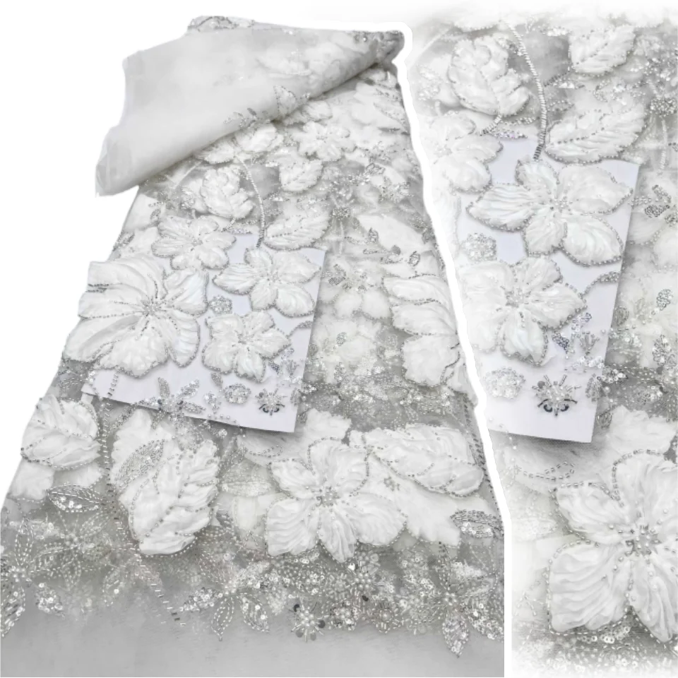 

Элегантная нежная шифоновая сетчатая кружевная ткань высшего качества с камнями и блестками, тюлевая ткань для шитья свадебного платья AH1727