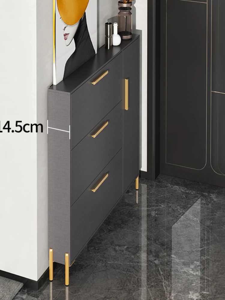 Light Luxury Ultra-Thin Tilting Shoe Cabinet Small Apartment Simple Modern