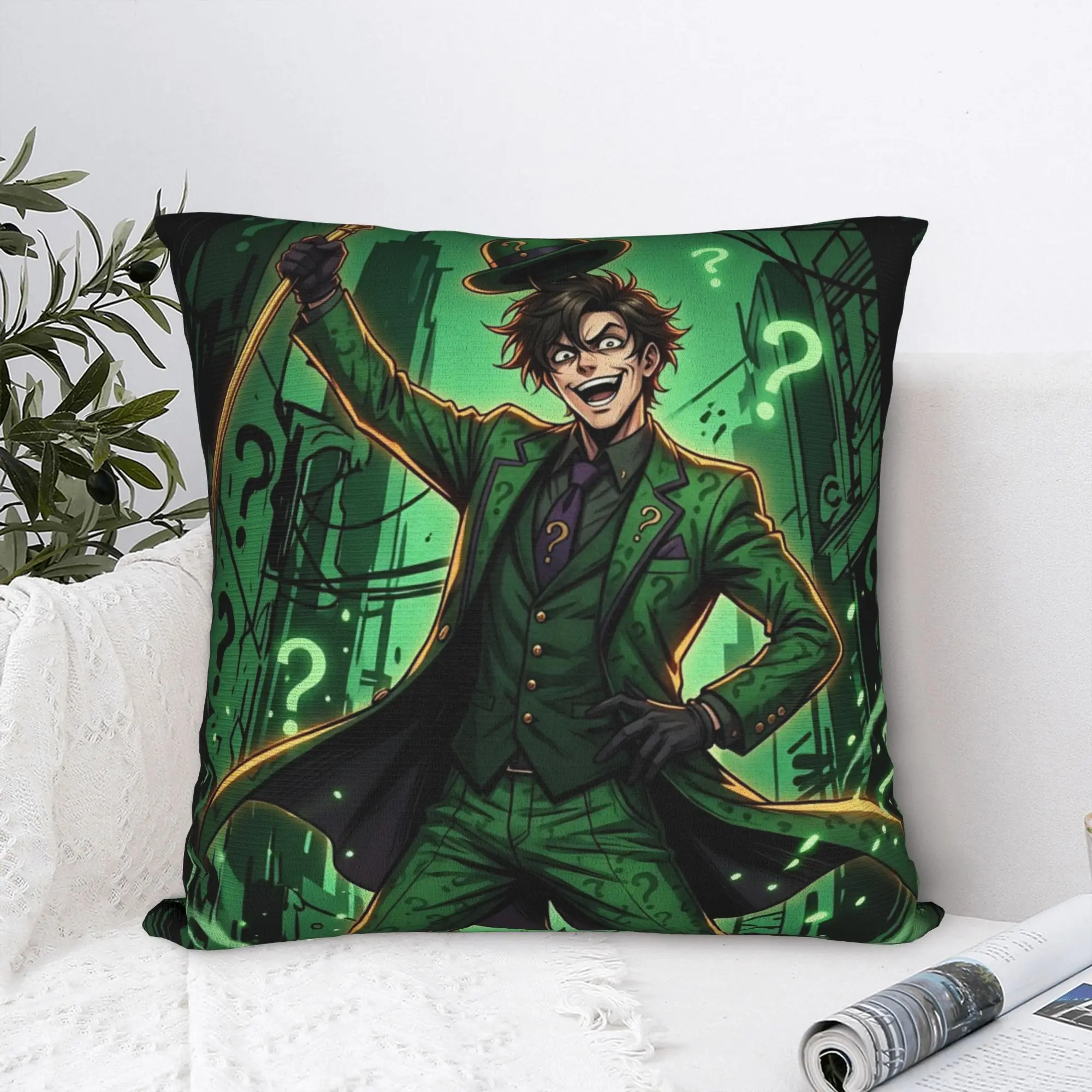 Paul Dano Riddler Square Pillowcases Polyester Room Bat Man Cushion Cover Funny Decorative Throw Pillow Case 45*45