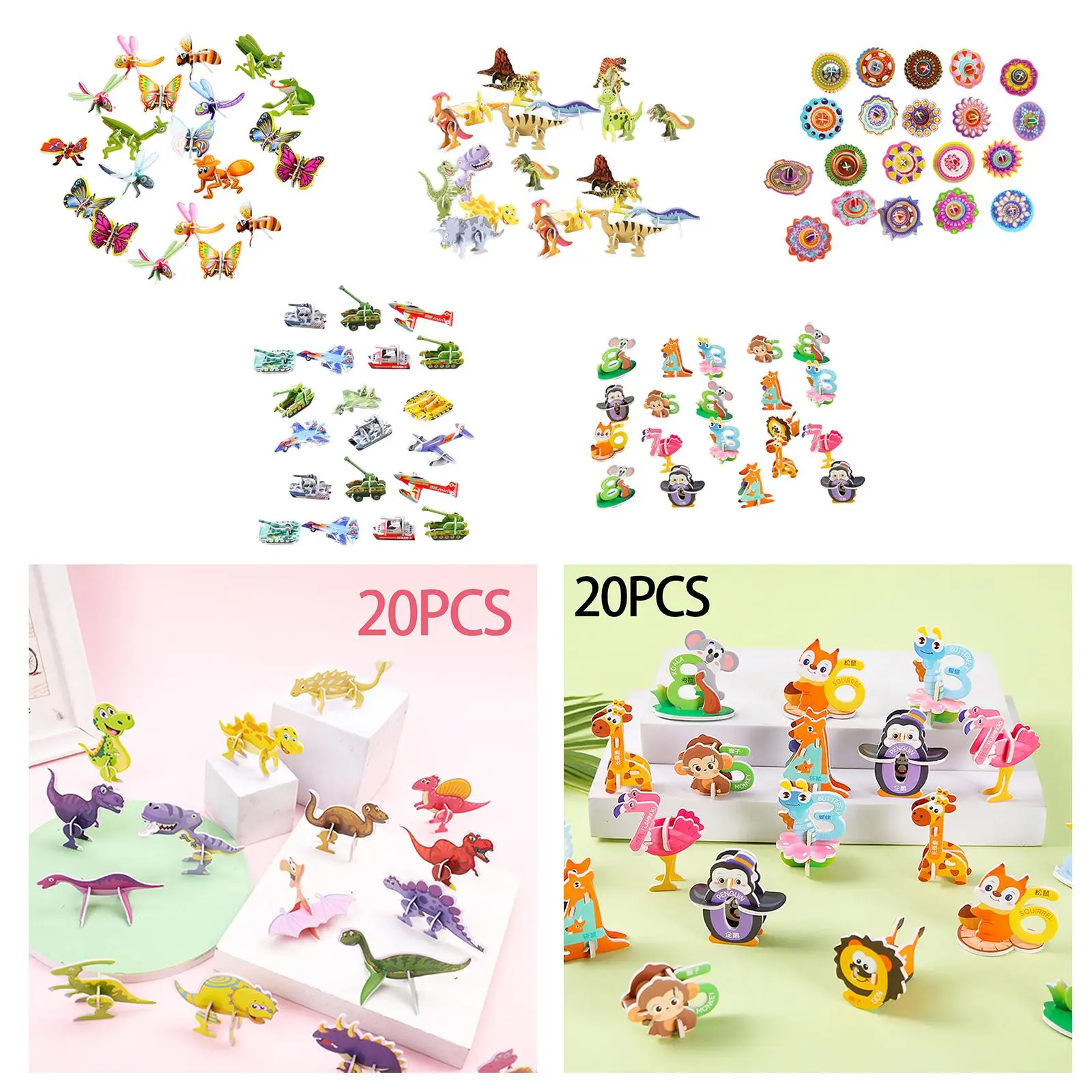 Puzzle 3D Montessori à monter soi-même, jouets à tige, créativité, forme d'imagination, Puzzle assorti pour enfants, jouets de fête préscolaire, garçons et filles