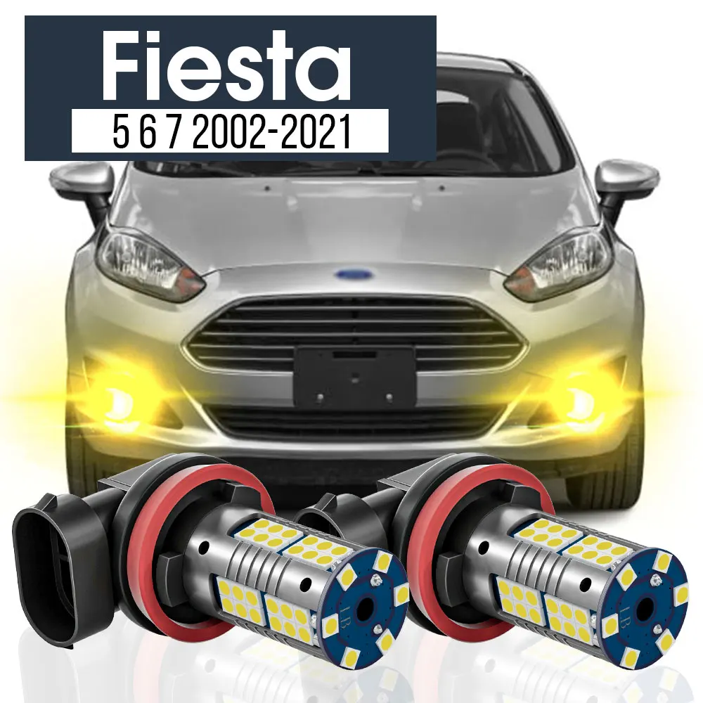 

2x LED Fog Light Lamp Blub Canbus Accessories For Ford Fiesta 5 6 7 2002-2021 2008 2009 2010 2011 2012 2013 2014 2015 2016 2017