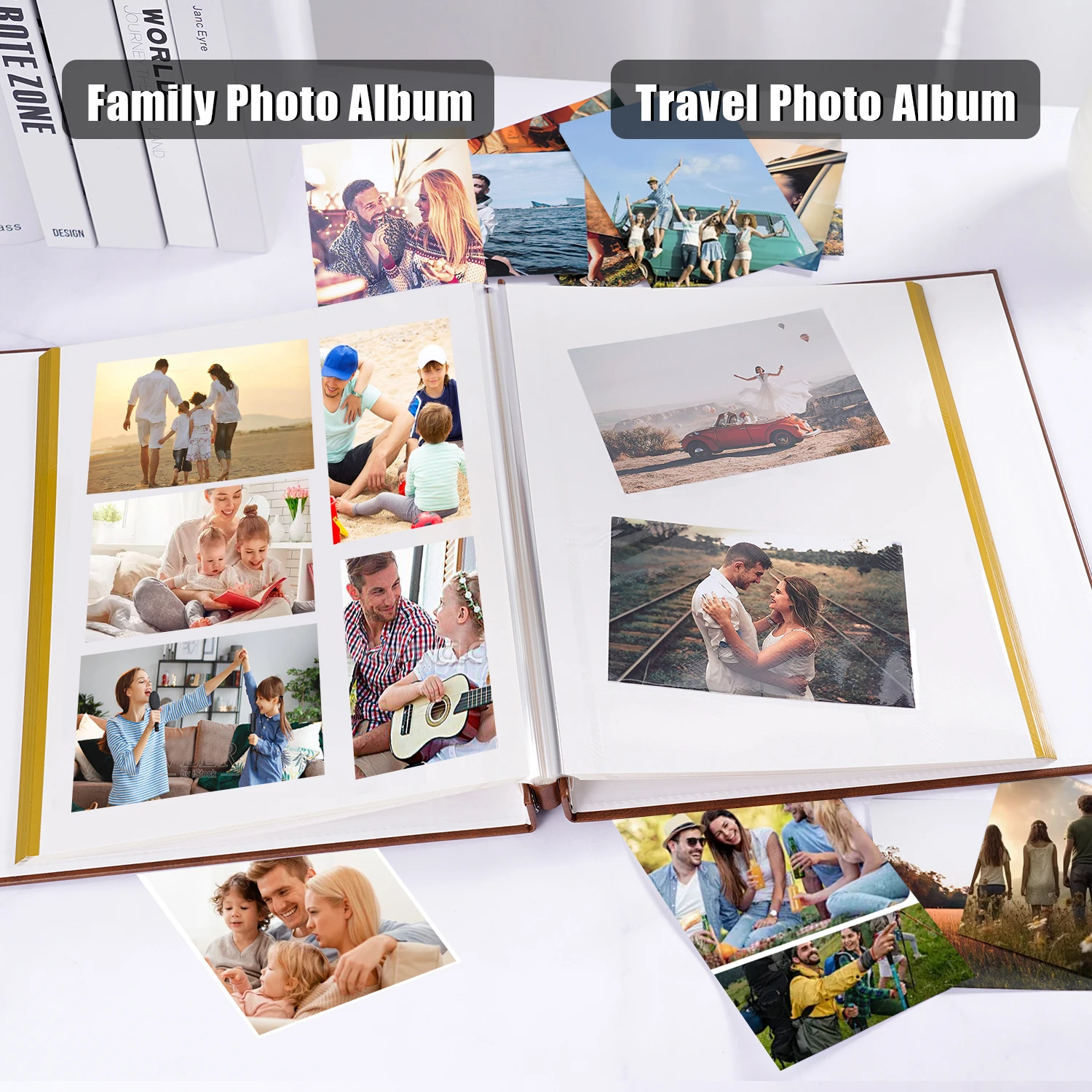 Our Adventure Book DIY Photo Album Handmade Retro PU Leather Photo Sticker Scrapbook Anniversary Wedding Memory Valentines Gift