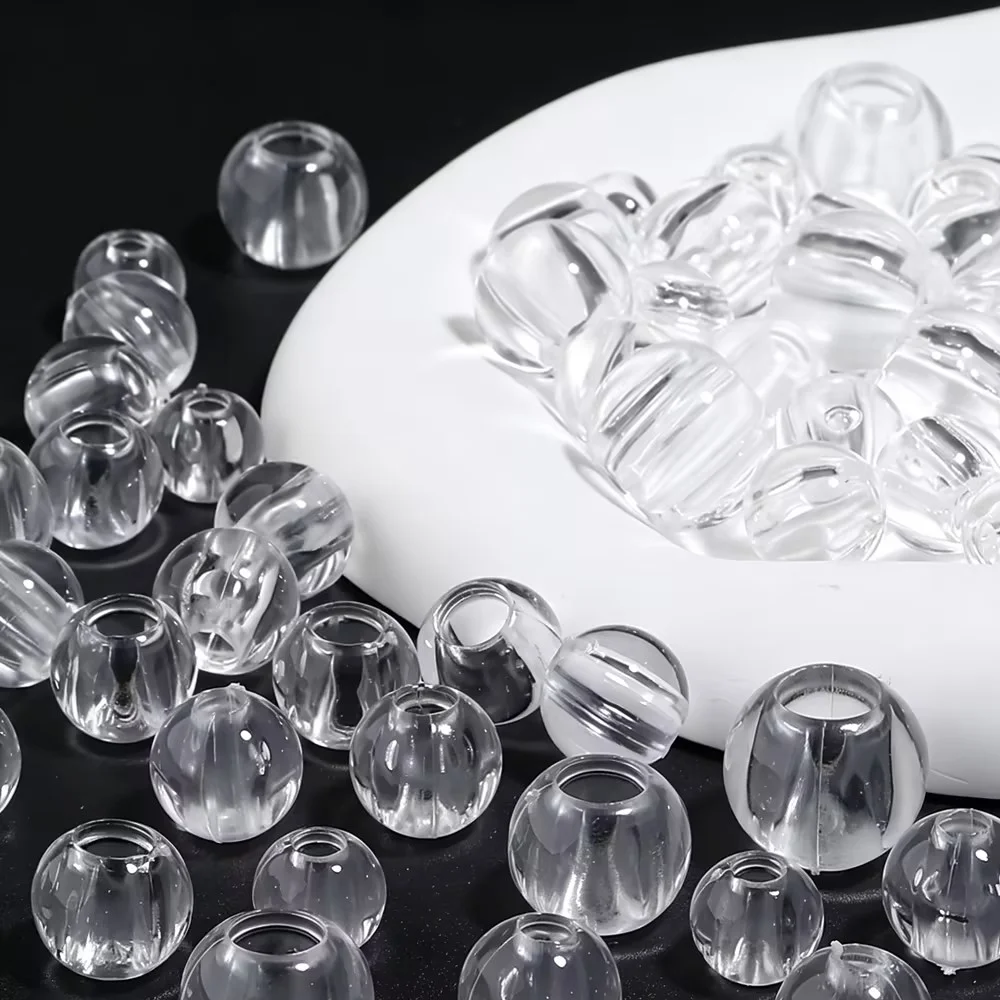 20-200pcs 8-16mm Transparent Acrylic Beads Large Hole Loose Spacer Bead for DIY Jewelry Making Bracelet Necklace Accessories