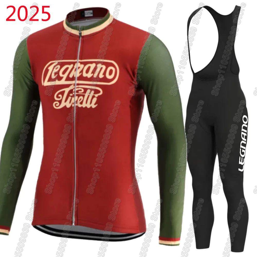 

2026 Retro Team Legnano Cycling Jersey Set Men Vintage Clothing Suit Summer Winter Long Sleeve MTB Bike Pants Bib Ropa Ciclismo