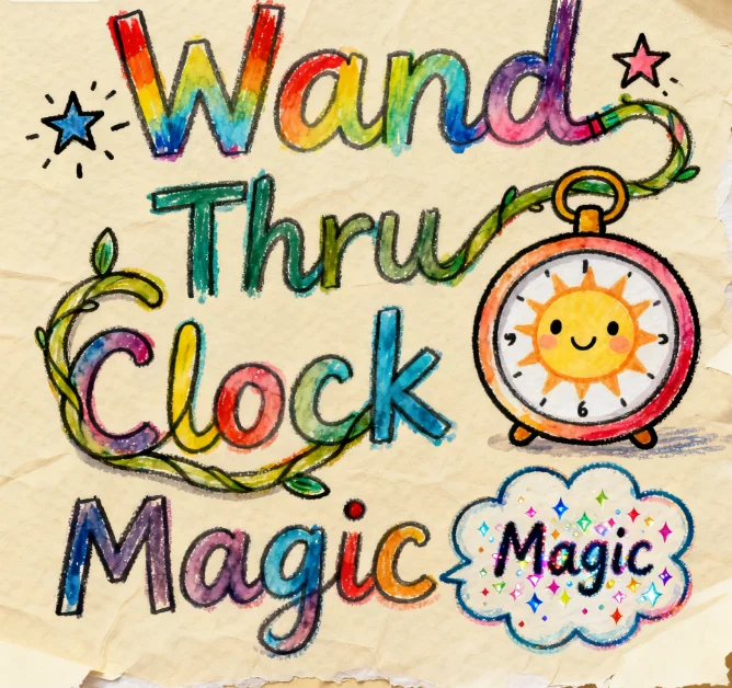

Magia Toys Classic Wand Thru Clock Magic - Silk Penetration Trick for Stage & Street Illusions Magician Props Professional