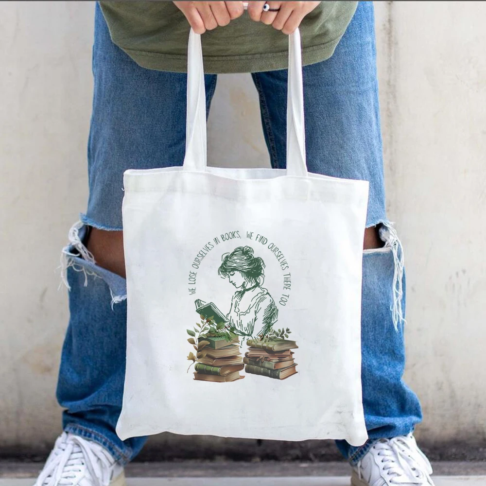 Jane Austen Tote Bag Pride and Prejudice Bookish Women Handbag Canvas Shoulder Bag Women's Reusable Shopping Bag Cute Tote Bags view 5