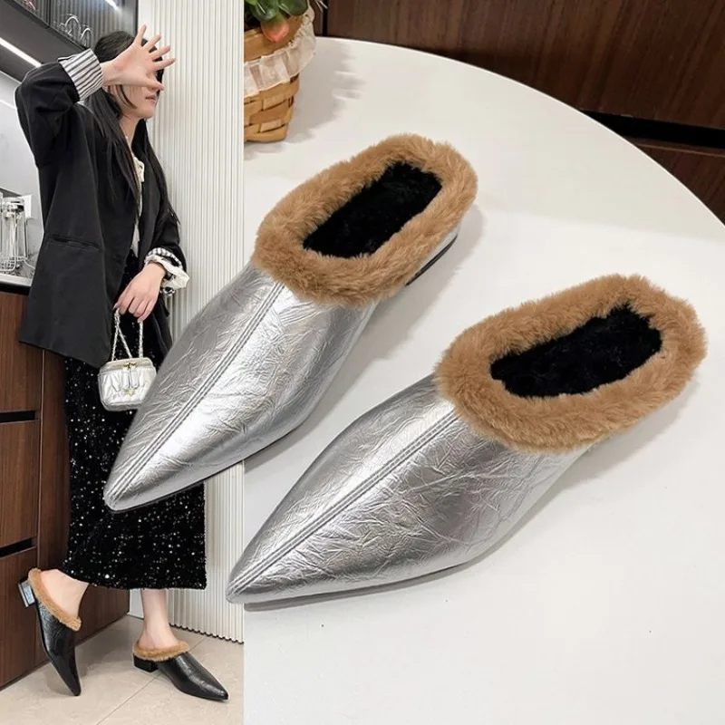 

Thickened Warm Plush Snow Boots Women Winter 2026 Fluffy Faux Fur Cotton Shoes Woman Thick Sole Non Slip Comfort House Slippers