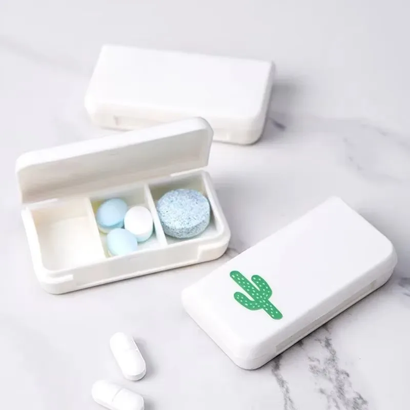 1/3pcs 3 Grids Mini Pill Case Portable Travel Cute Small Tablet Pill Storage Organizer Box Holder Container Dispenser Case