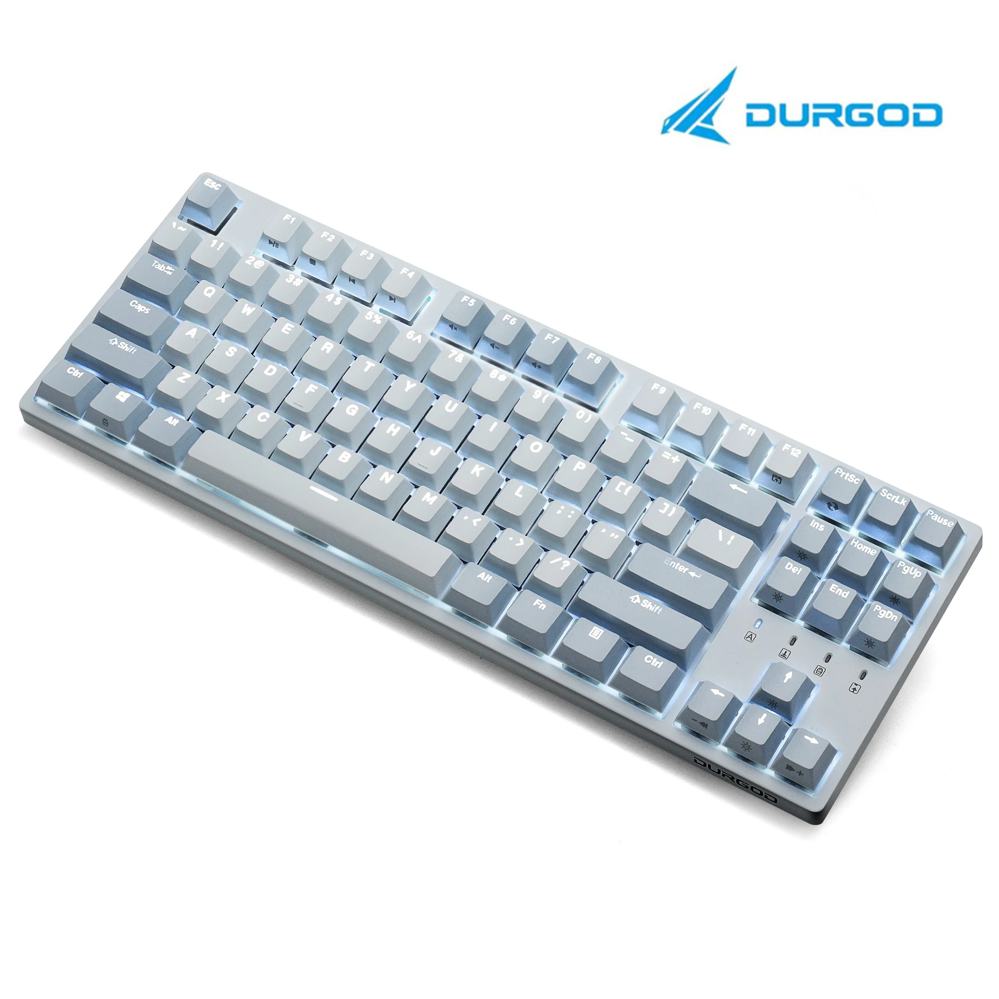 Механическая клавиатура DURGOD Taurus K320 Cherry MX Switch с белой подсветкой | QWERT 87-клавиш Tenkeyless |   USB C Проводной |   Колпачки для клавиш PBT