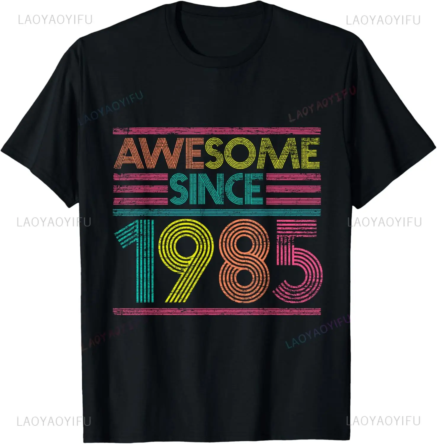 

Awesome Since 1985 40th Birthday Gifts 40 Years Old T-Shirt Hip Hop Casual Fashion Loose Harajuku Streetwear Summer Man Tshirt