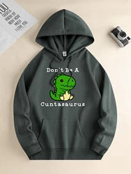 Men's new fashion hoodie, casual daily drawstring hooded sweatshirt, dinosaur print, front kangaroo pocket, men's jacket