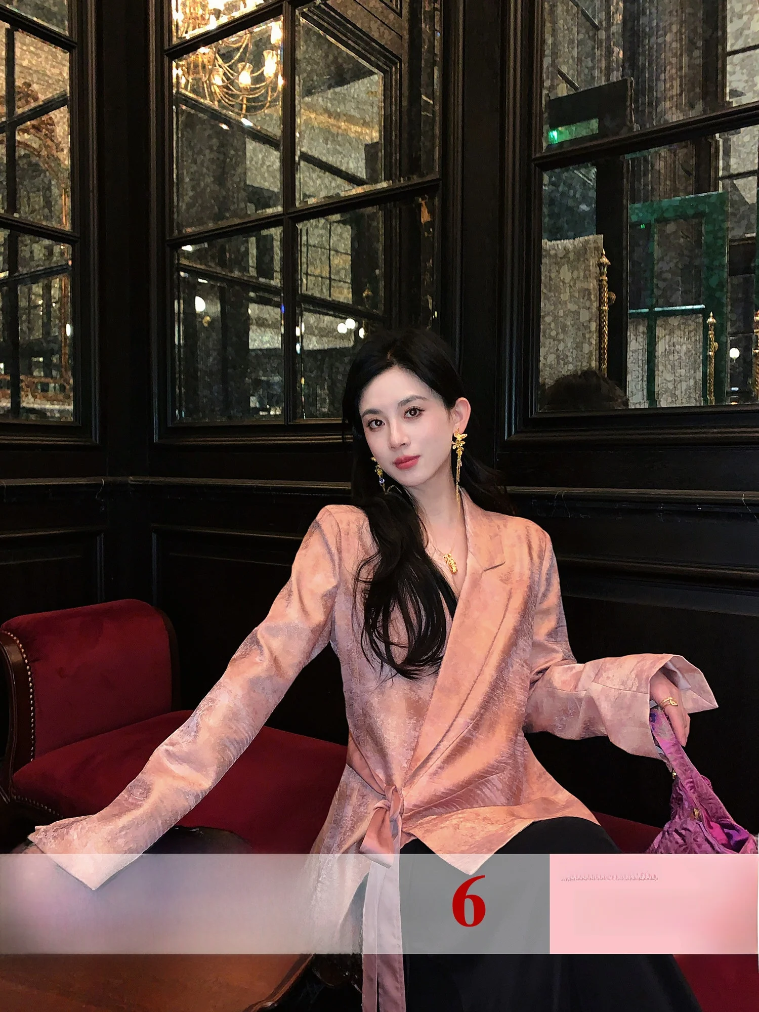 

MOSS STUDIO New Chinese Sle Silk Embroidery Suit Jaet Women's Belted Spring Outerwear Commute Sle Loose Fit Long Sve