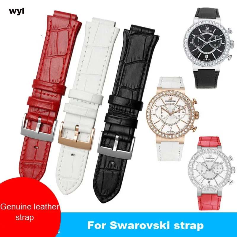 

Watch Band For Swarovski High qualityGenuine leather Watch Band Women 5027127 5027131 5080602 5096008 Series 21mm-14mm