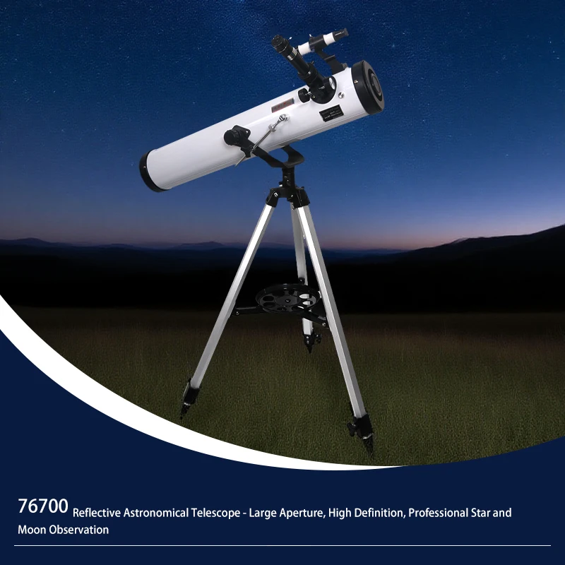 

76700 Reflective Astronomical Telescope 76MM Large Aperture HD Professional Star and Moon Observation Telescope Set