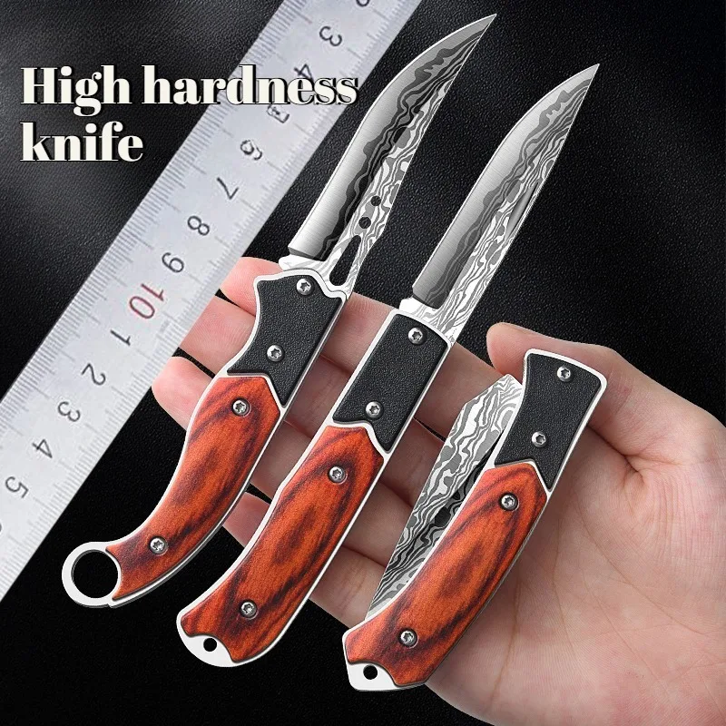 

Уличный дамасский складной нож, универсальный нож EDC, карманный нож для кемпинга, складной нож из нержавеющей стали