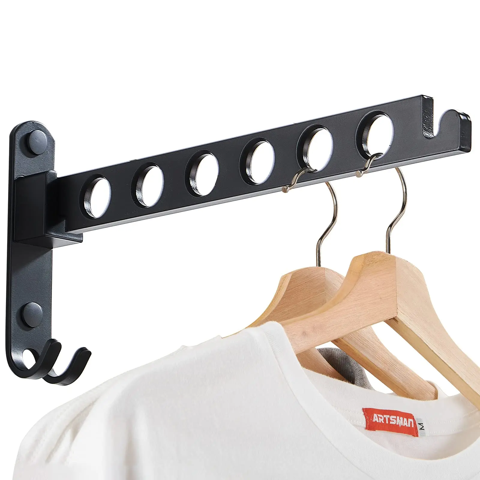 Retractable Folding Wall Hanger Folding Clothes Hanger Rack Clothes Storage Organizer Laundry Hanger Sturdy Hanging Dryer Rack