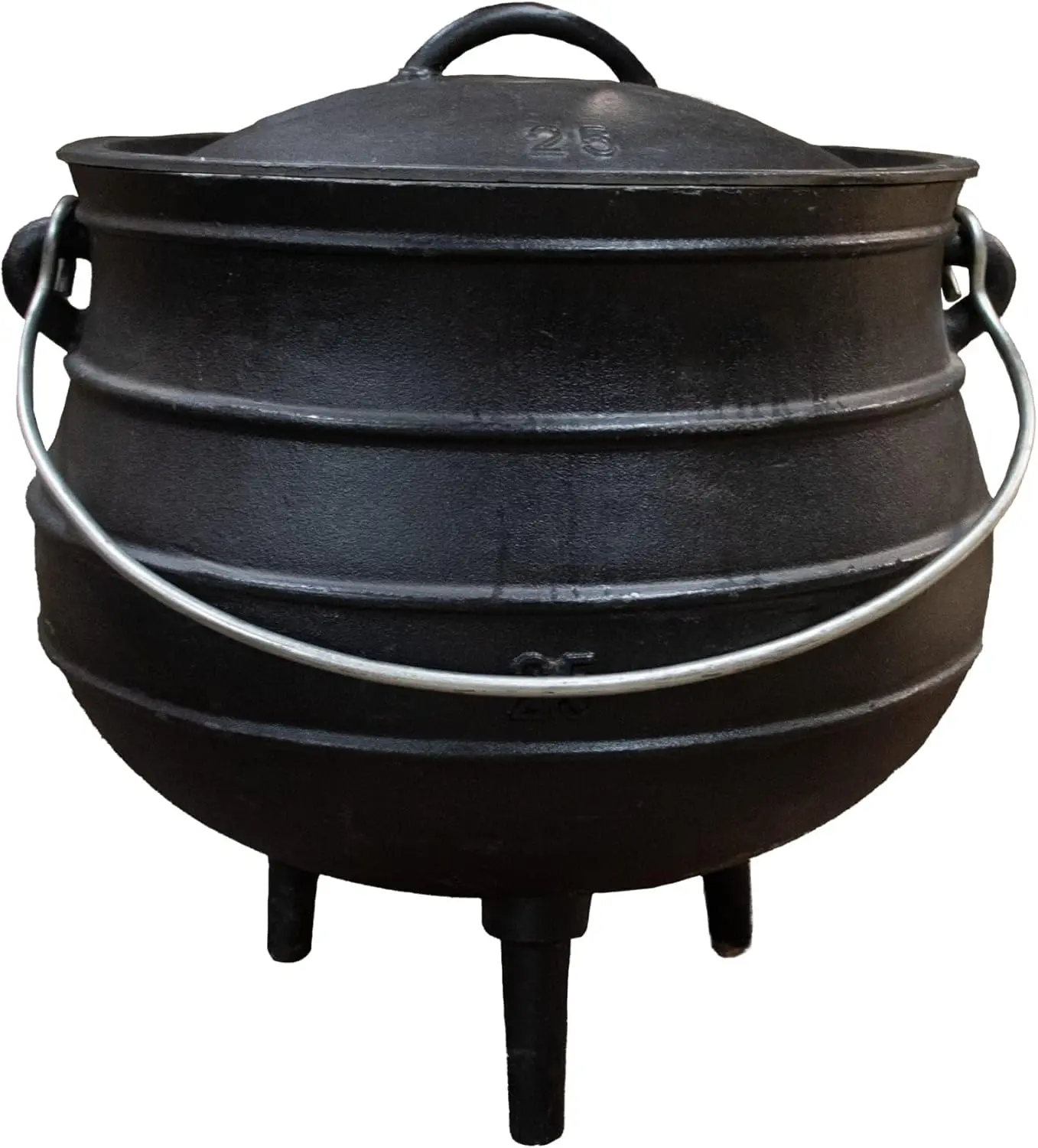 

Campfire Cooking Kettle Pot - Cast Iron Potje Dutch Oven with 3 Legs and Lid, 20.75 inch, 18.5 gallon