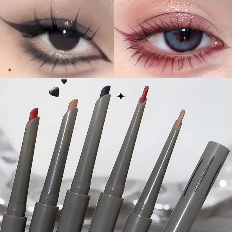 Sexy zwarte wijnrode eyeliner potlood blijvende matte zijdezachte liggende zijderups eyeliner gemakkelijk te kleuren waterdichte oogcosmetica