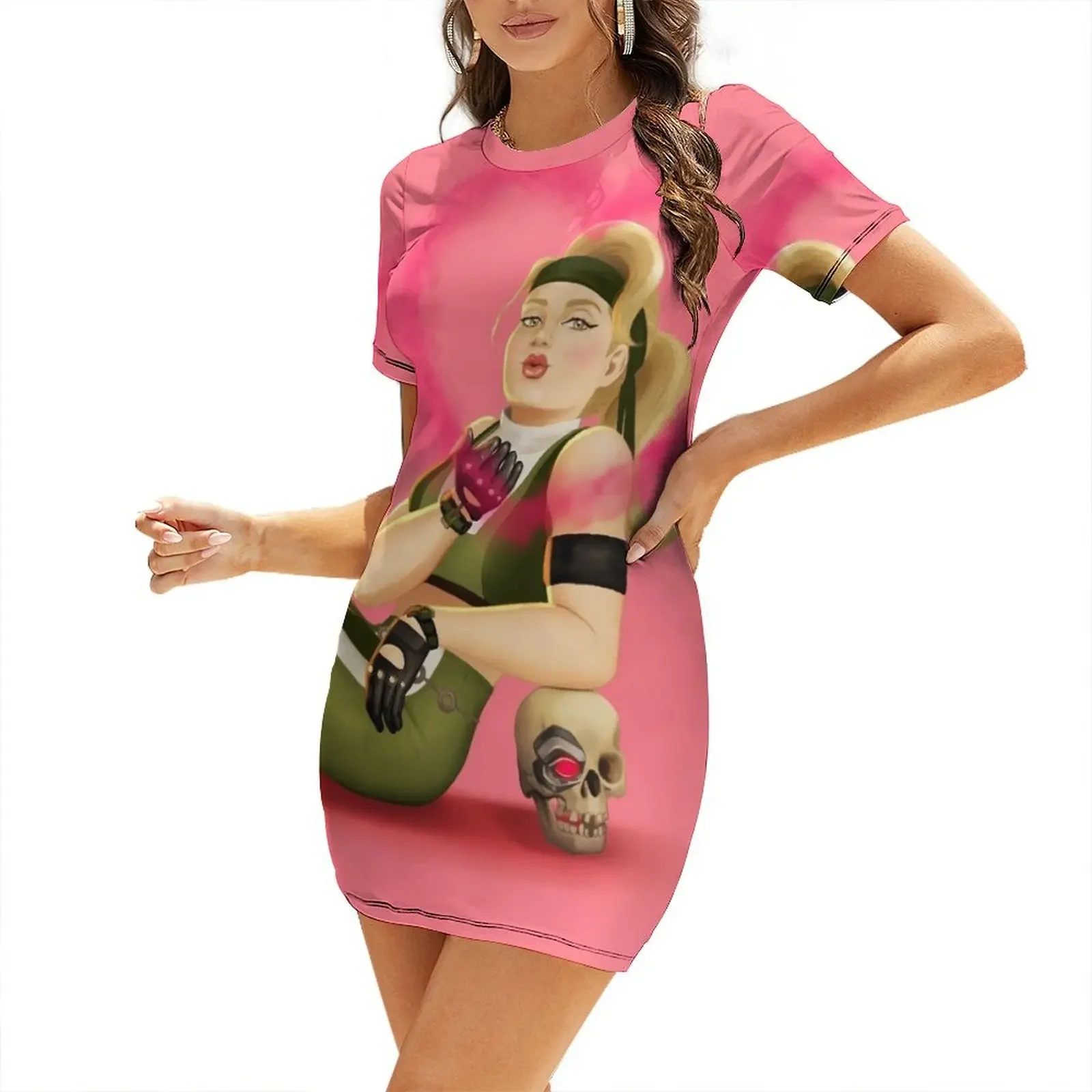 Sonya Blade pin up Short-Sleeved Dress Summer women's clothing Woman dresses Dress women evening dress women