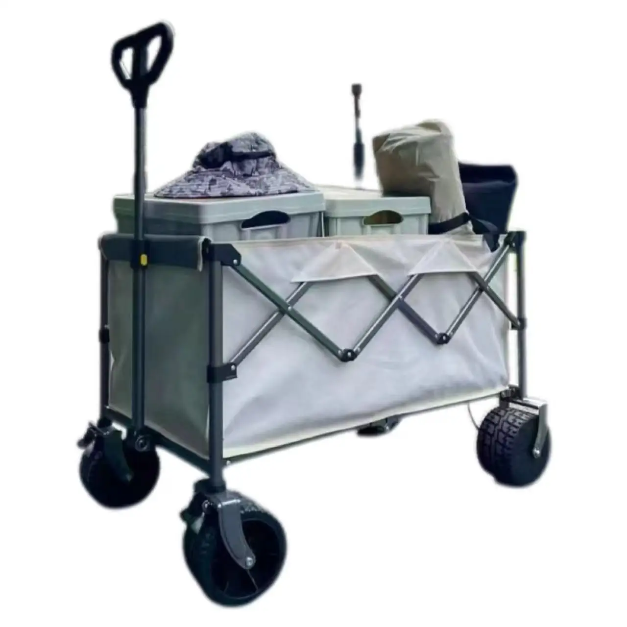 

LYC-20 2024 Foldable Picnic Electric Camping Wagon 8km/h Camping Trolley Trail Foldable Folding Beach Multifunction