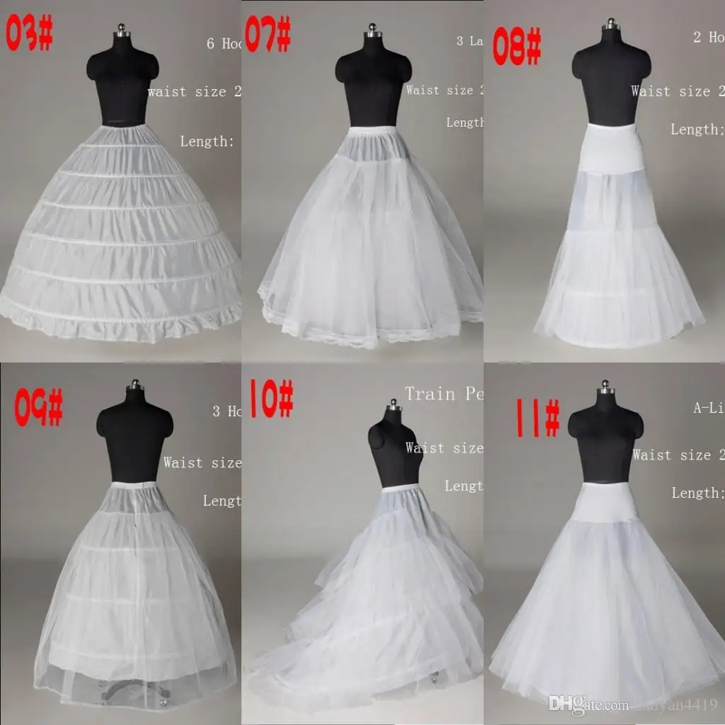 Net Petticoat Ball Gown Wedding Dress Mermaid A Line Crinoline Prom Evening Dress Petticoats 6 Style Bridal Wedding Accessories