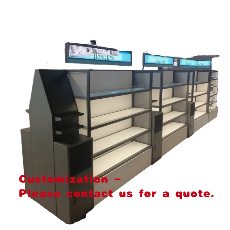 custom.Double-Sided Retail Cosmetic Display Stand Metal Supermarket Rack Beauty Products Cosmetics Display Shelves in Shop D