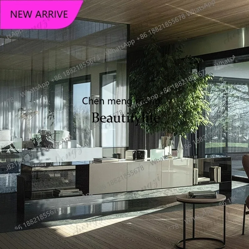 D5556 Light luxury solid wood glass surface TV cabinet creative storage film and television cabinet