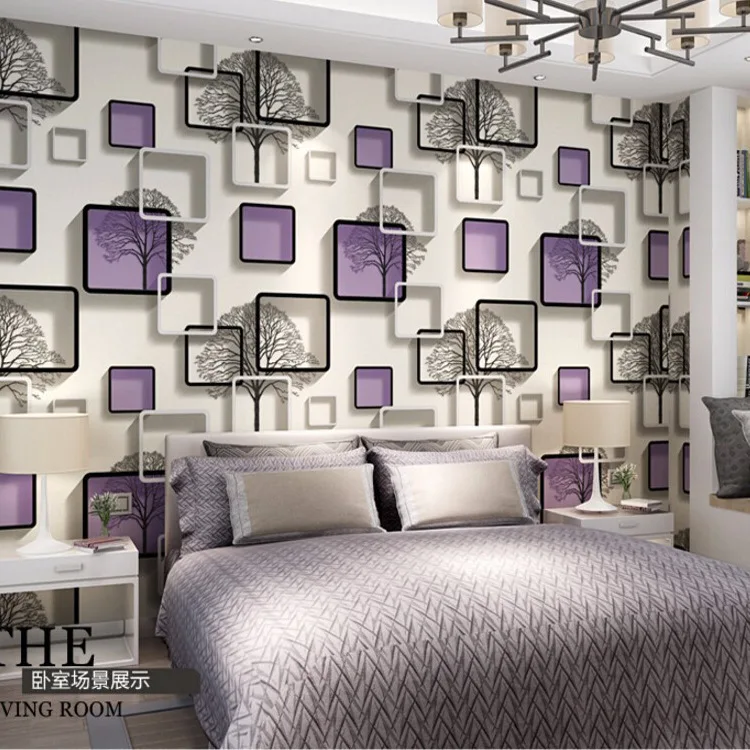 

Wallpaper for 3D Hotel Engineering Bedroom Living Room TV Background Wall Square Abstract Wallpaper