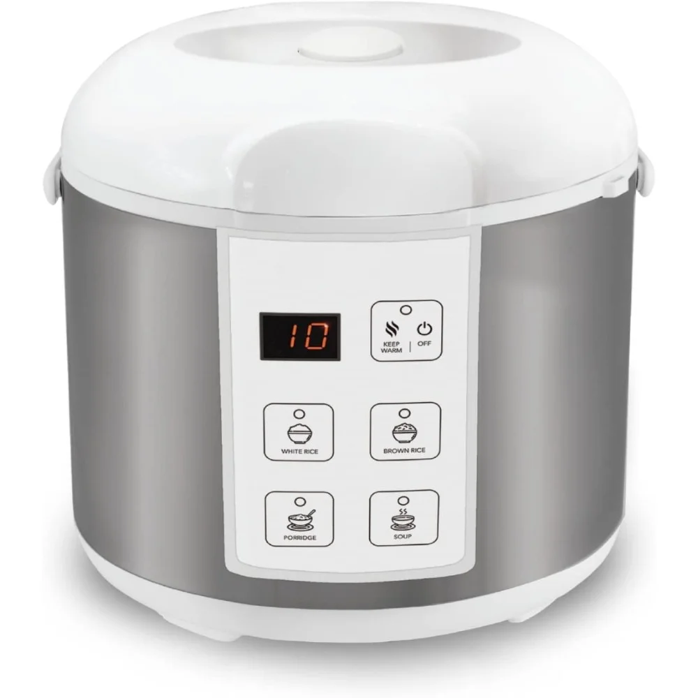 

Rice Cooker with Stainless steel inner pot, Movable steam vent for easy cleaning, 10 Cups Rice Cooker