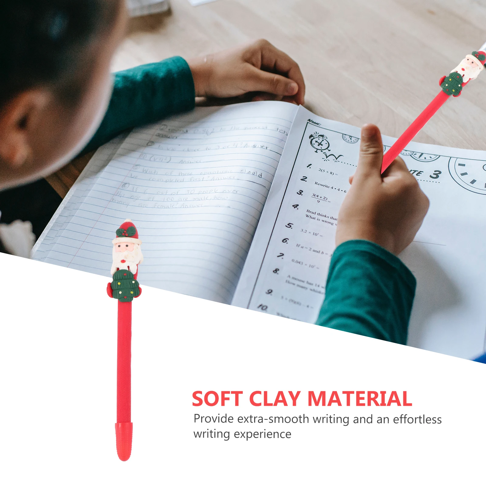 

6 Pcs Soft Ceramic Pen Christmas Pens School Kid Kawaii Stationery Winter Student
