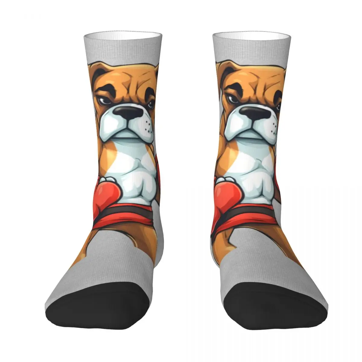 Boxer Dog-Boxing Socks Puppy Christmas Durable Spring Mid Stockings Large Chemical Fiber Teen Crazy Socks