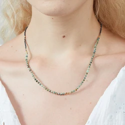 ZMZY Natural Stone Necklaces Bohemian African Turquoise Fashion Colar Women's Neck Chain Female Handmade Beads Choker Jewelry