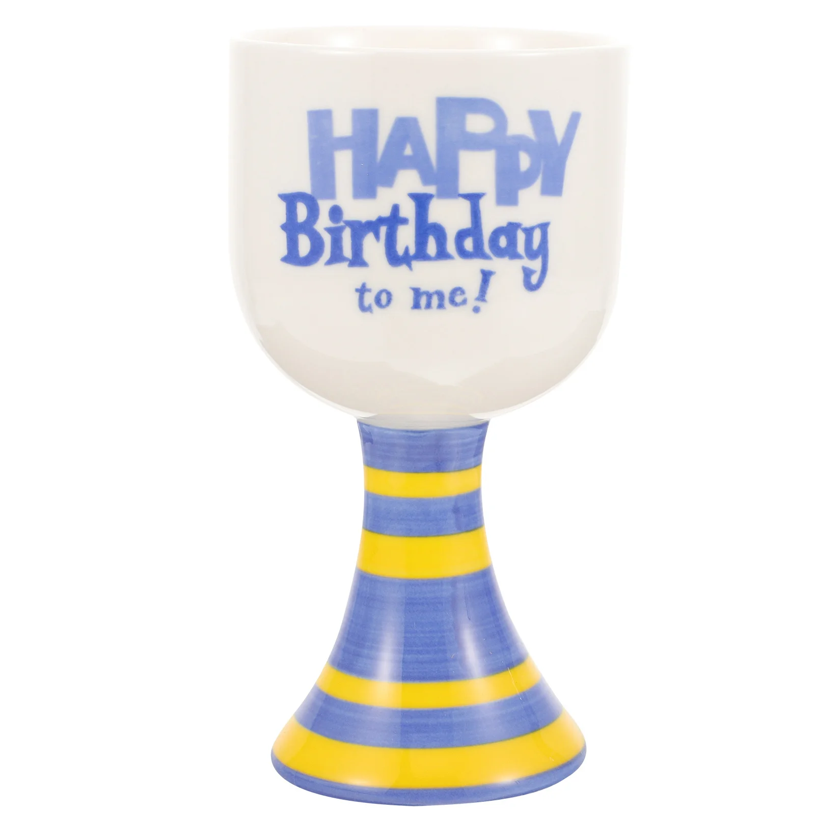 

Happy Birthday Footed Ceramic Mug Exquisite Drinking Cup for Parties Home Bar Wine Juice Tea Decorative Gift Unique Birthday