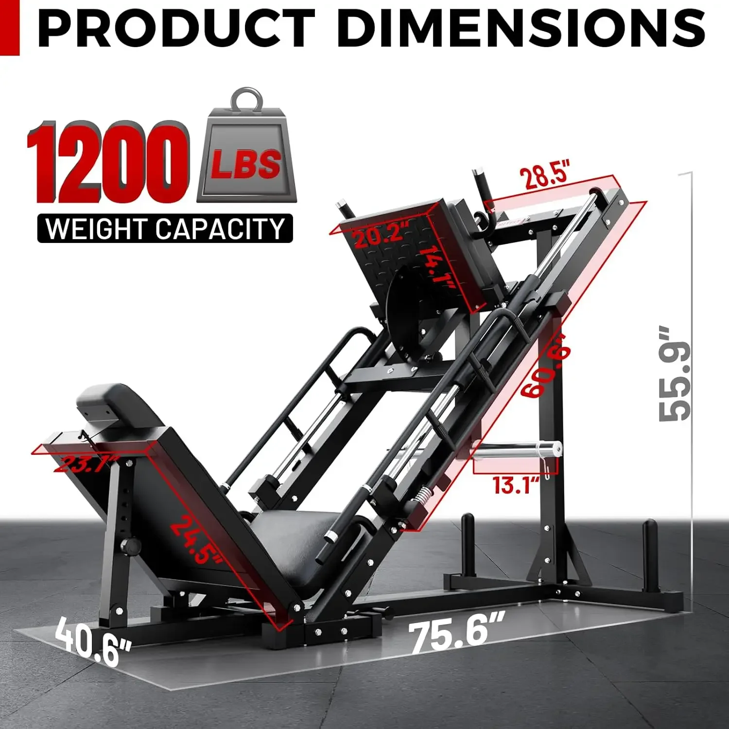 HOT Leg Press Hack Squat Machine, Professional Adjustable Leg Press Machine for Home Gym with Linear Bearing, Specialty