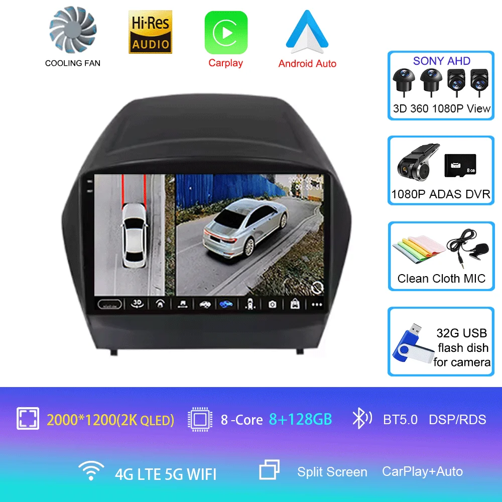 Voor HYUNDAI TUCSON IX35 2012 2013 2014 2015 8-core 4G WIFI Android 16 Auto Multimedia Stereo Auto DVD Speler Navigatie GPS Radio