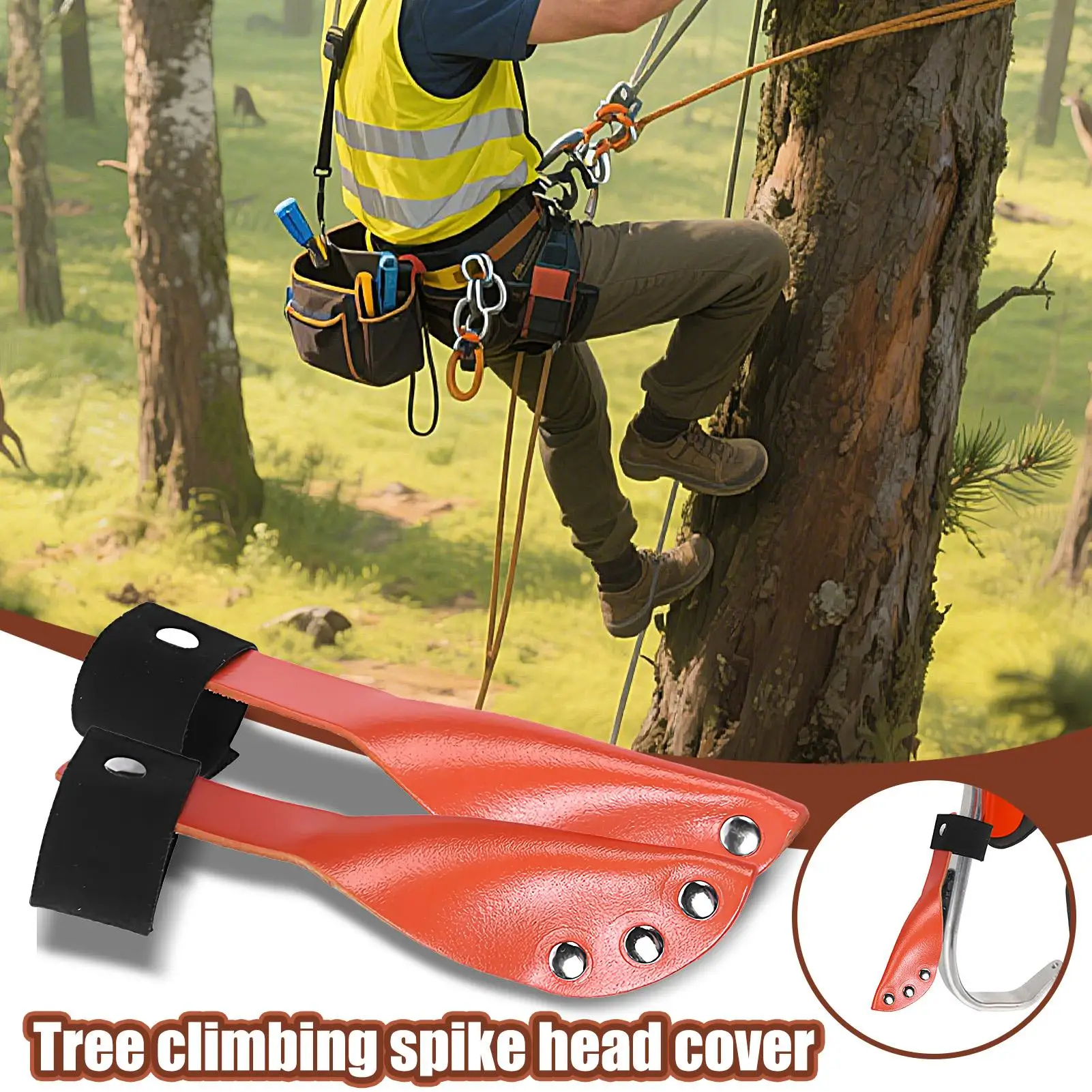 ツリークライミングスパイクカバーツリークライミングスパイクプロテクターカバー安全な柔軟なスポーツ作業アクセサリーハイカー造園業者用