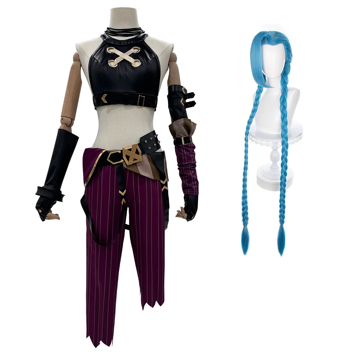 HOLOUN LOL Game Jinx Cosplay Kostuum Pruik Loli Outfit Halloween Kerstcadeau Cos Conventie