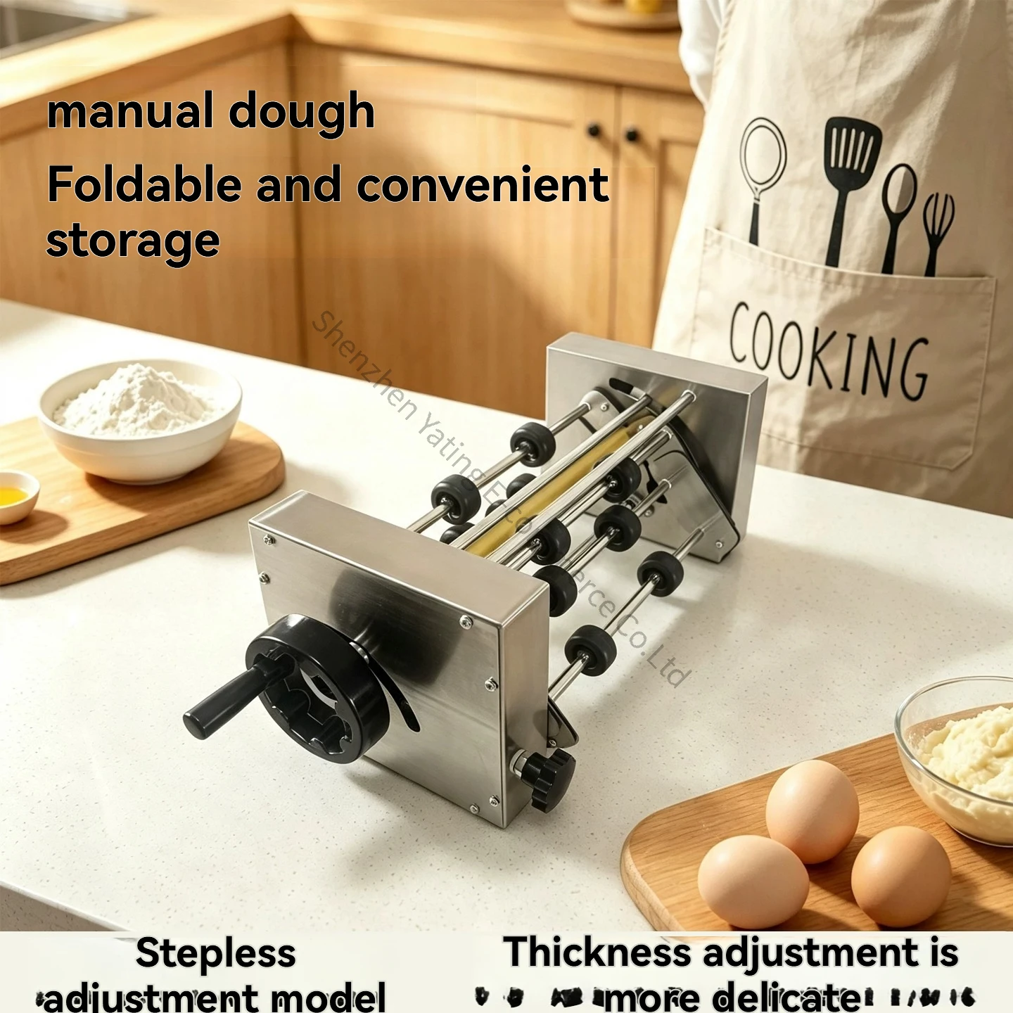 Small Hand Crank Manual Shortening Machine Special Danish Shortening Machine for Baking Private House Foldable Forming Machine
