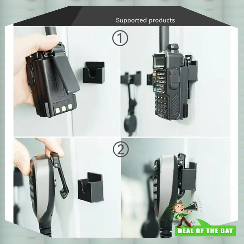 24-Hour Delivery Universal Microphone Hanger Car Radio Holder Mount Wall Mount Adhesive Back Handheld Radio Holder