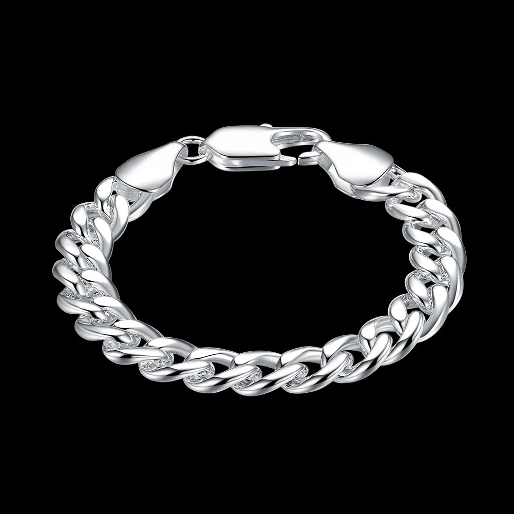 

New Trend 925 Sterling Silver Charm 8MM Geometry Bracelets for Women Man Fashion Party Wedding Designer Jewelry Fine Gifts